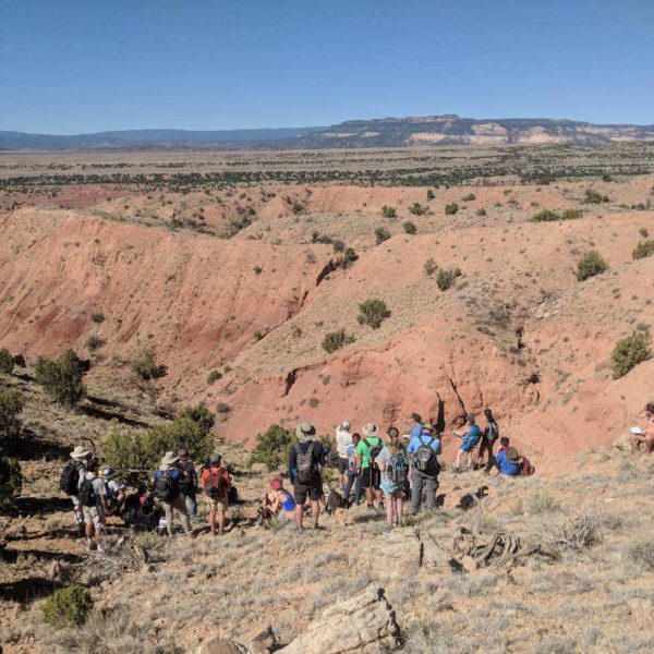 Dr. Karl Wegmann giving a field lecture to attentive students